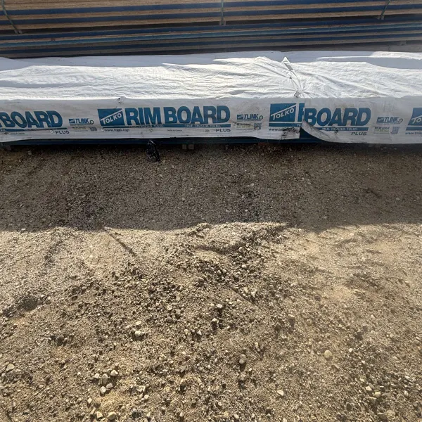 APA-rated 1-1/8 inch by 11-7/8 inch OSB rim board bundle used for engineered floor systems, stocked at Boise lumberyard
