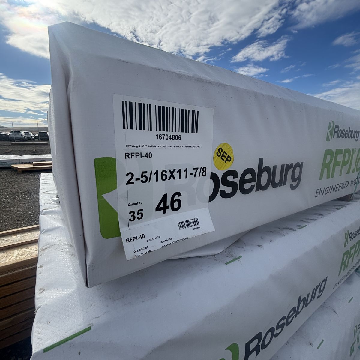 RFPI-20 I-joist bundle label