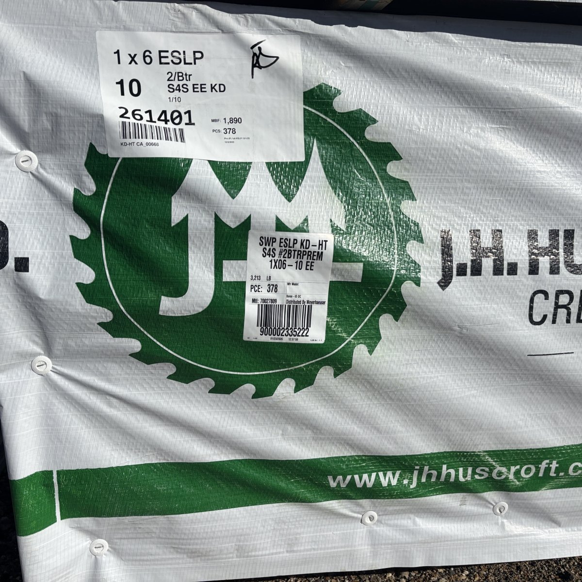 1x4 x 8' #2 kiln-dried whitewood boards wrapped in unit packaging at DLS Boise yard