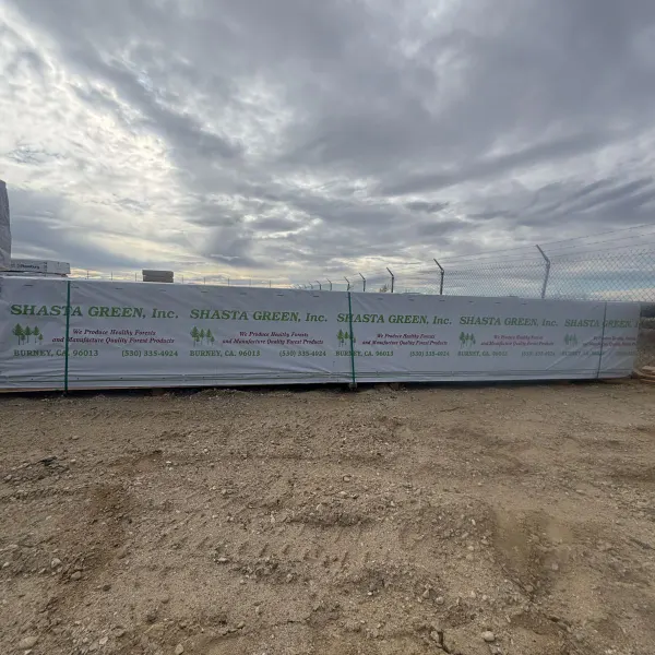Front view of wrapped unit of 2x10x20 foot number 2 grade kiln-dried Hem-Fir lumber at Boise lumberyard