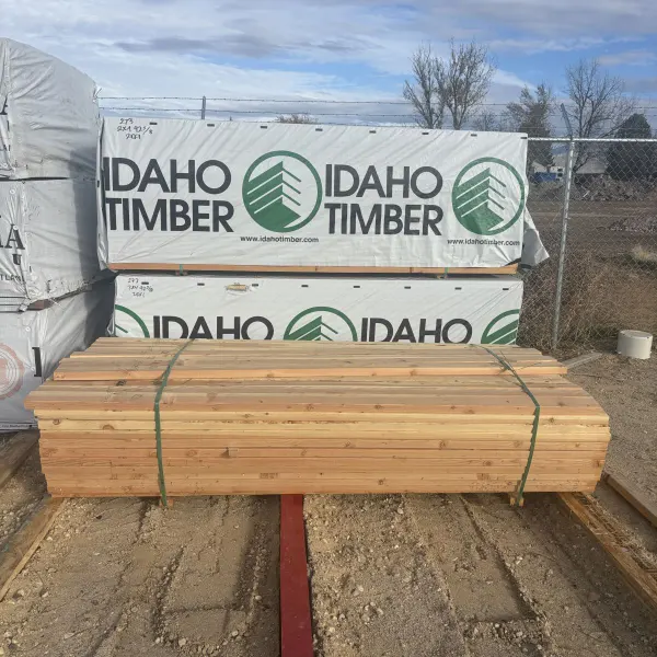 Units of 2×4 92-5/8″ #2 kiln-dried Douglas Fir precut studs staged at our Boise lumberyard