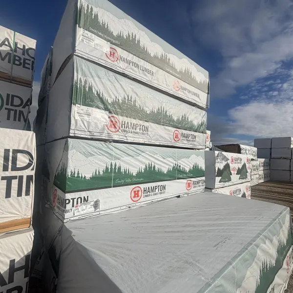 Angled view of 2×6-104-5/8″ #2 kiln-dried Douglas Fir lumber at our Boise lumberyard