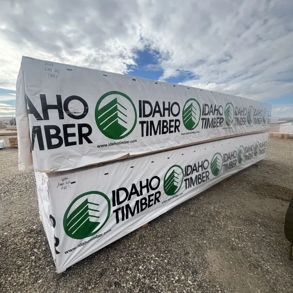 Wide yard view of 2×6-20′ #2 kiln-dried Douglas Fir lumber at our Boise lumberyard